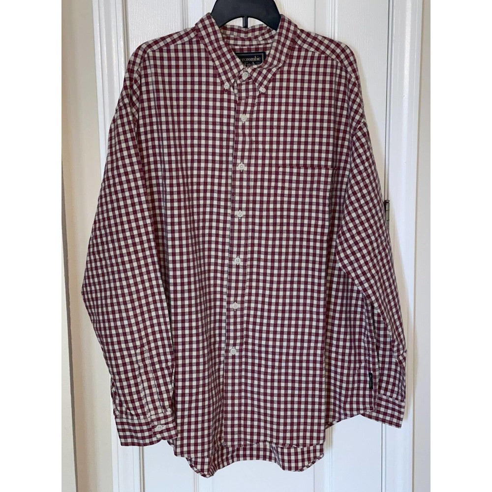 Abercrombie & Fitch Men's Button Down Plaid Shirt Long Sleeve Multicolor Size XL